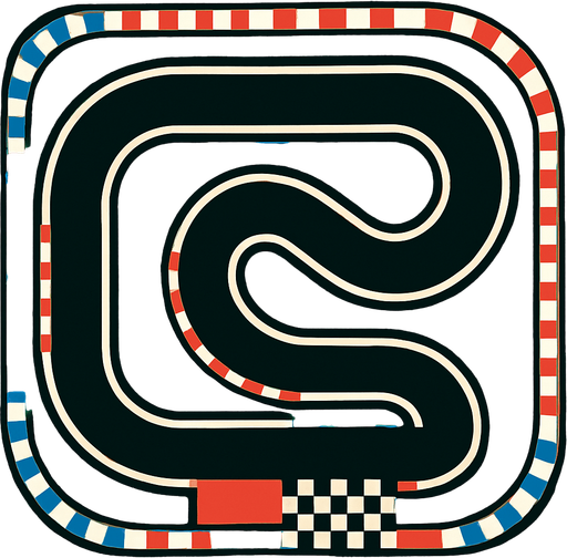 Pista de carreras desde arriba.
In-Game asset.  2d.  High contrast.  No shadows