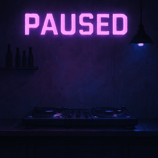 semi-realistic comic book style, moody neon lighting, lo-fi urban atmosphere, rich textures, cinematic framing, purple and blue tones, soft gradients, ambient reflections