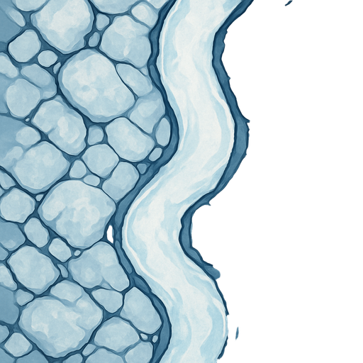 textura de camino glaciar visto desde arriba.
In-Game asset.  2d.  High contrast.  No shadows