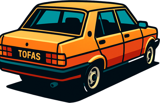 tofaş.
In-Game asset.  2d.  High contrast.  No shadows. Sağ arkadan gözüksün