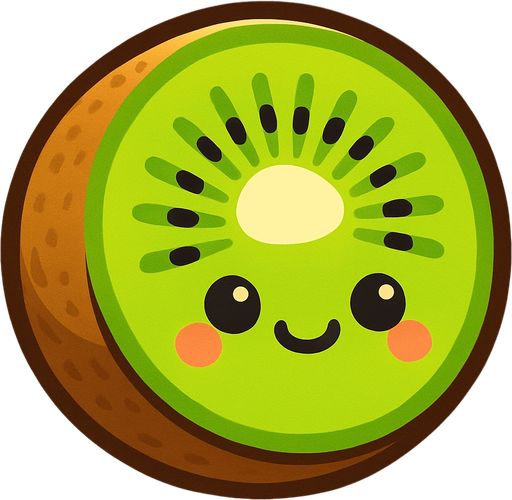 Kiwi with cute face.
In-Game asset.  2d.  High contrast.  No shadows
