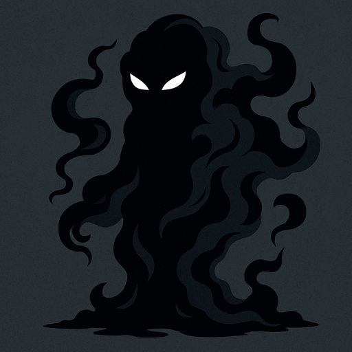 karanlık bir gölge , duman.
In-Game asset.  2d.  High contrast.  No shadows