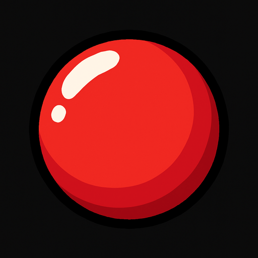 Kırmızı bir top.
In-Game asset.  2d.  High contrast.  No shadows