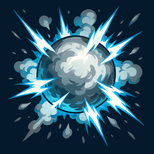 Airball explosion. sphere. mixed grey with white & blue colors. HD colors
In-Game asset.  2d.  High contrast.  No shadows