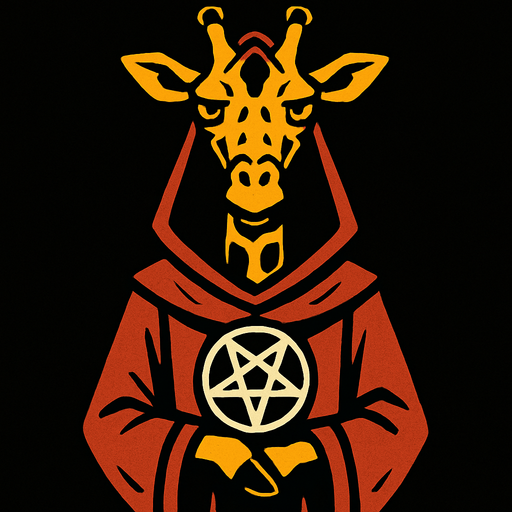 cultist girrafe.
In-Game asset.  2d.  High contrast.  No shadows