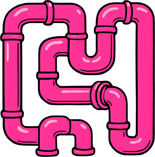 Tuyaux rose.
In-Game asset.  2d.  High contrast.  No shadows