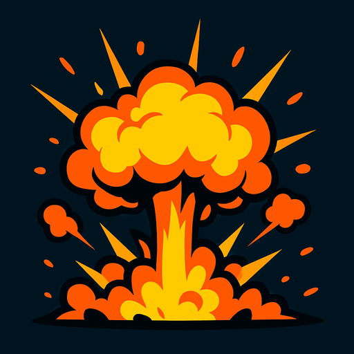 explosion.
In-Game asset.  2d.  High contrast.  No shadows