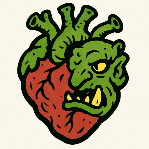 Troll heart.
In-Game asset.  2d.  High contrast.  No shadows
