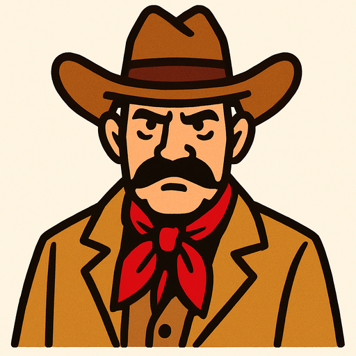 Señor vaquero.
In-Game asset.  2d.  High contrast.  No shadows