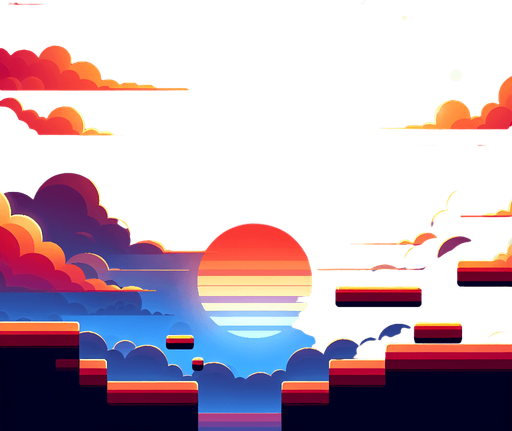 2d platform akşam gökyüzü