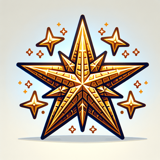 A golden star. Single Game Texture. In-Game asset. 2d. Blank background. High contrast. No shadows.