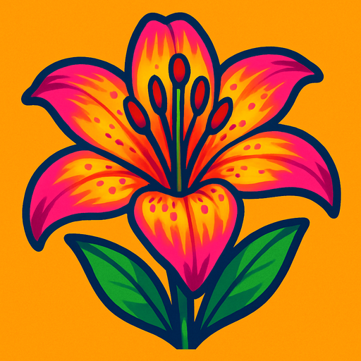 Lily. Front. Make it vibrant..
In-Game asset.  2d.  High contrast.  No shadows