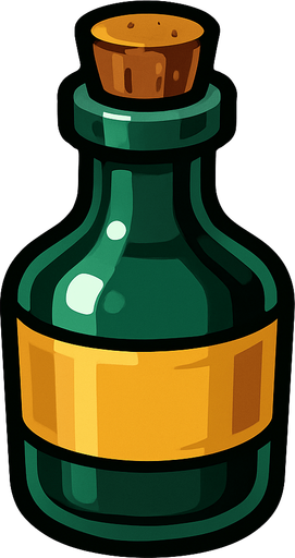 Bottle.
In-Game asset.  2d.  High contrast.  No shadows