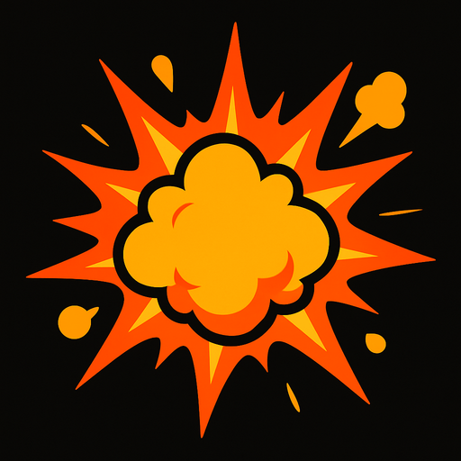 explosion.
In-Game asset.  2d.  High contrast.  No shadows