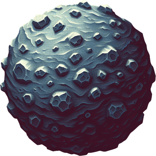 asteroid.
Single Game Texture.  In-Game asset.  2d.  No shadows