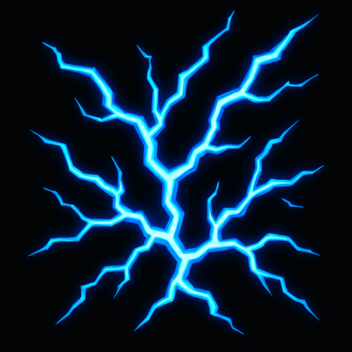 blue electricity.
In-Game asset.  2d.  High contrast.  No shadows