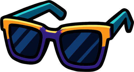 Cool sunglasses.
In-Game asset.  2d.  High contrast.  No shadows. Facing camera