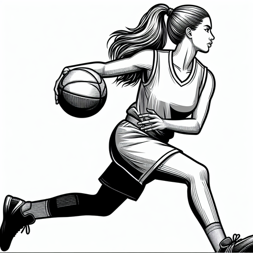 basketball player.
Single Game Texture. In-Game asset. 2d. Blank background. High contrast. No shadows.