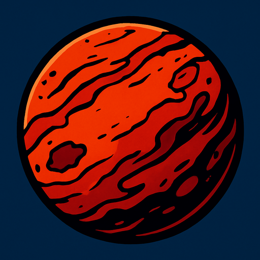 mars gezegeni.
In-Game asset.  2d.  High contrast.  No shadows