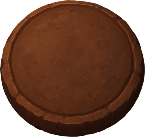 round ironstone colored.
In-Game asset