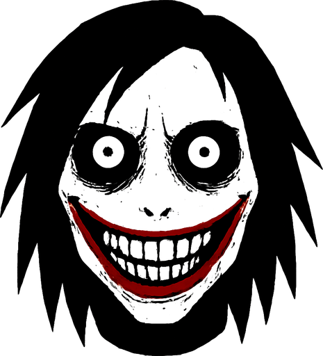jeff the killer scary  head.
In-Game asset.  2d.  High contrast.  No shadows