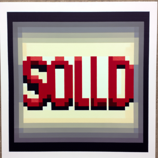 pixel text Sold