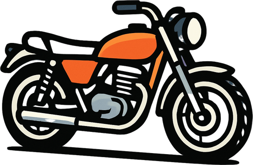 motorcycle.
In-Game asset.  2d.  High contrast.  No shadows