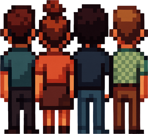 make different variations of this pixel art change hairstyle, clothing