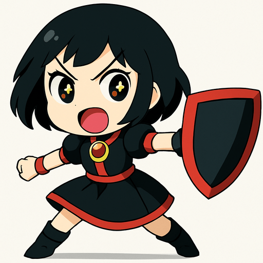Haz una animación simulando que ataca hacia la derecha con su escudo, y su mano y cuerpo debe seguir el movimiento del lanzamiento