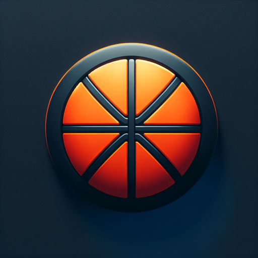 turuncu bi top etrafında siyah  dairesini taömlıyen basketboll topu.
Single Game Texture. In-Game asset. 2d. Blank background. High contrast. No shadows.