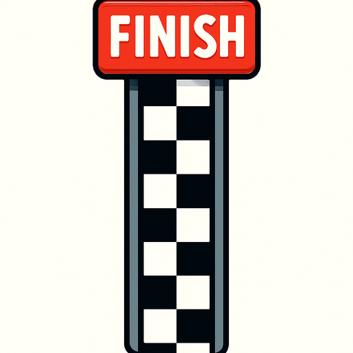finish line vertical.
In-Game asset.  2d.  High contrast.  No shadows