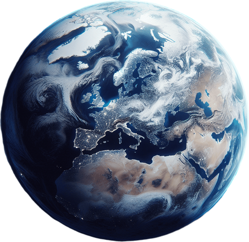 Space scene with full earth (europe and africa side).
High definition