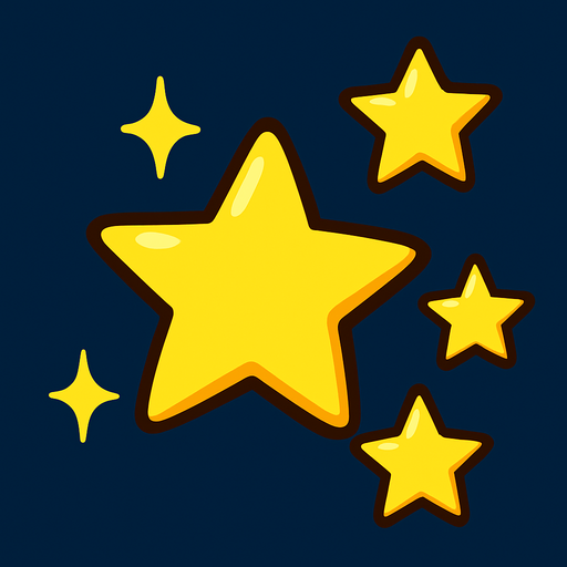 estrellitas luminosas.
In-Game asset.  2d.  High contrast.  No shadows