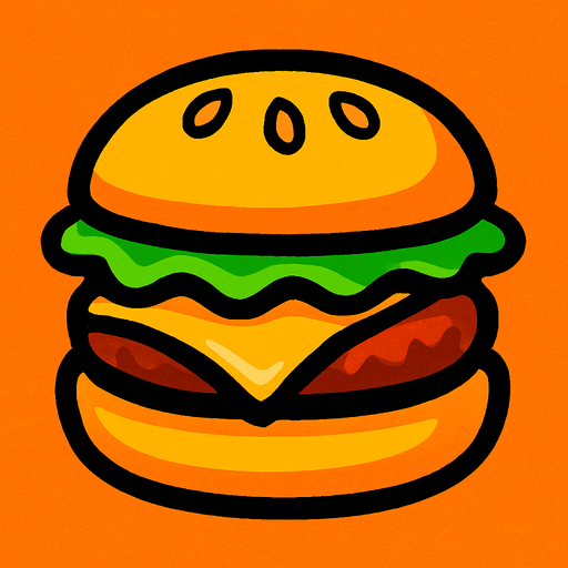 Hamburger.
In-Game asset.  2d.  High contrast.  No shadows