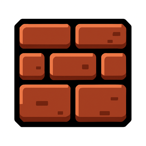 Brick block.
In-Game asset.  2d.  High contrast.  No shadows
