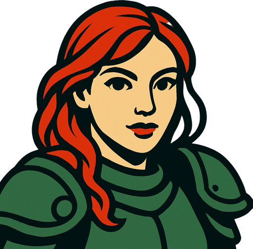 The woman's face is turned towards us.
In-Game asset.  2d.  High contrast.  No shadows