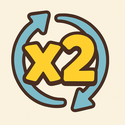 X2 signal.
In-Game asset.  2d.  No shadows. cartoon. simple