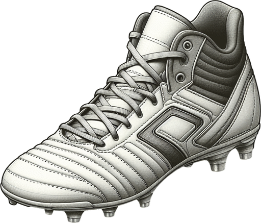 A foot ball boot.
Single Game Texture. In-Game asset. 2d. Blank background. High contrast. No shadows.