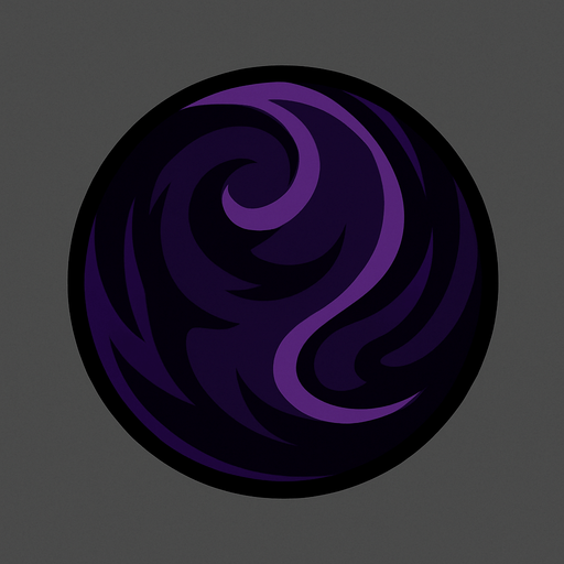 Dark ball.
In-Game asset.  2d.  High contrast.  No shadows