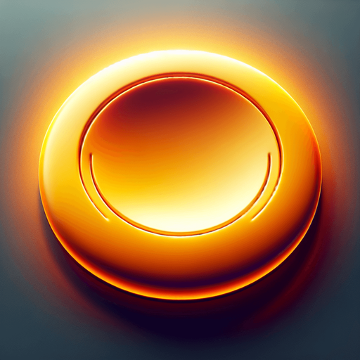 top view of a concave orange button.