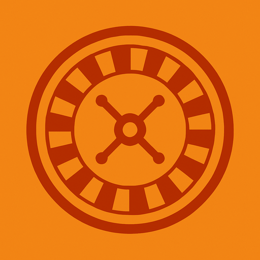 Dark orange circular minimalist roulette.
In-Game asset.  2d.  High contrast.  No shadows