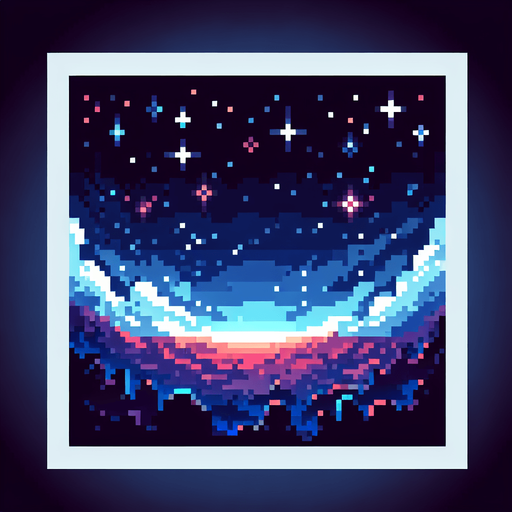 Galaxy Background 2D Pixel..
Single Game Texture. In-Game asset. 2d. Blank background. High contrast. No shadows.