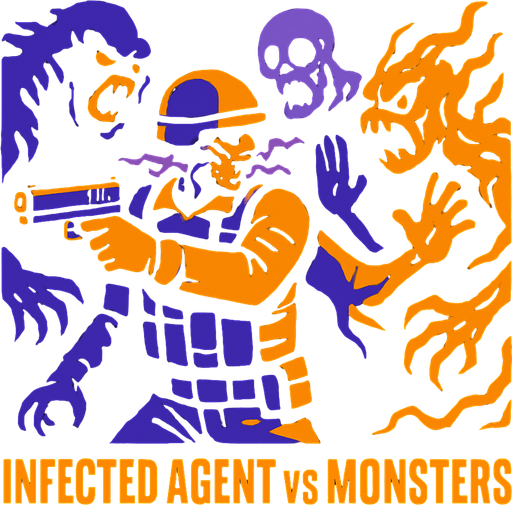 INFECTED AGENT VS MONSTERS.
In-Game asset.  2d.  High contrast.  No shadows