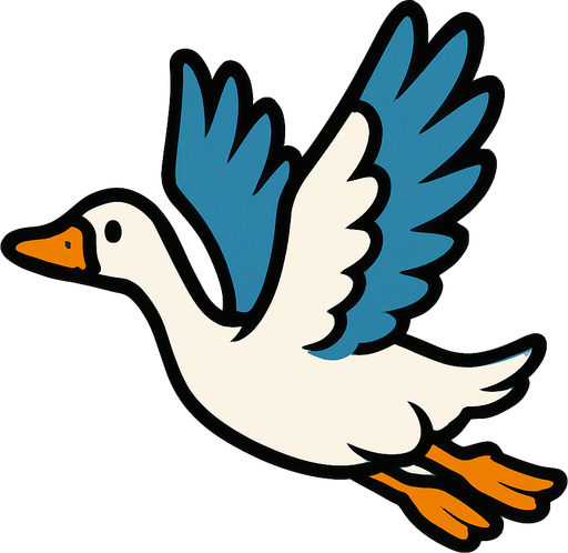 uçan kaz.
In-Game asset.  2d.  High contrast.  No shadows