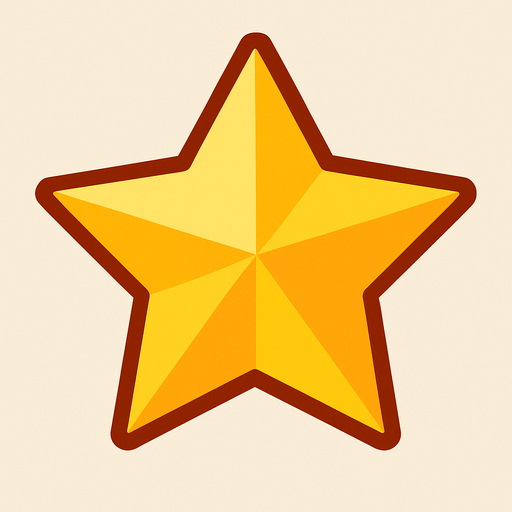 star, 2D.
In-Game asset.  2d.  High contrast.  No shadows