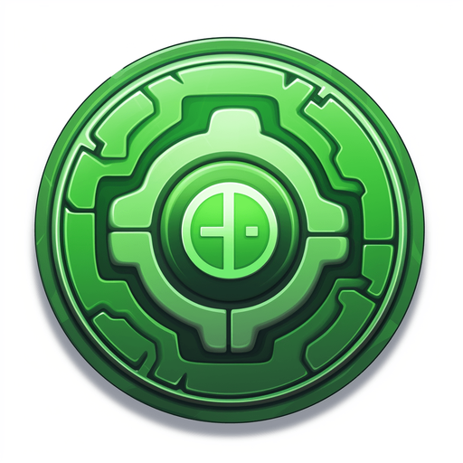 Round powerup. Green health icon
Single Game Texture. In-Game asset. 2d. Pixelart. White background. Blank background. Low detail. High contrast.