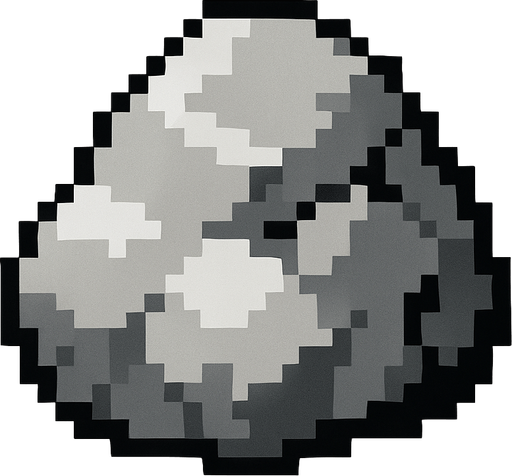 Gray rock (stone) style pixel art.
2d.  High contrast.  No shadows