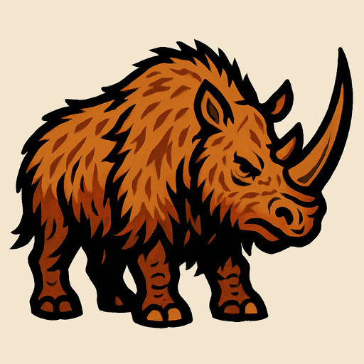 Wooly Rhino.
In-Game asset.  2d.  High contrast.  No shadows