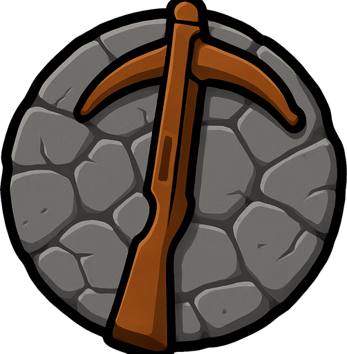 Circle of rock. The turret is a crossbow with no bow on it, only the base.