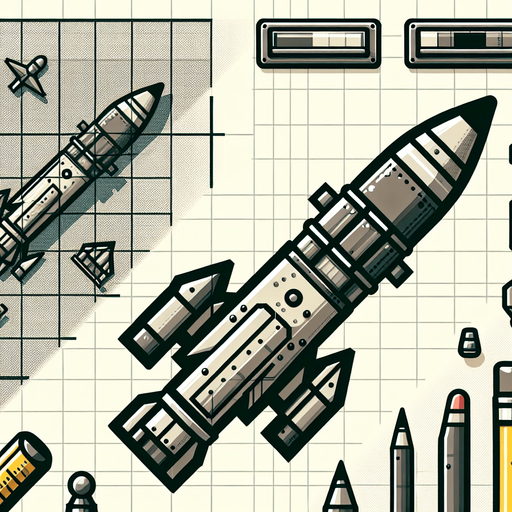 A anti-air missile.
Single Game Texture.  In-Game asset.  2d.  Blank background.  High contrast.  No shadows